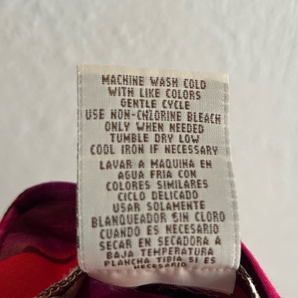 Vintage 90s tropical button down playsuit romper Sz Medium Red Purple - Picture 3 of 4